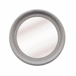 The Grey Works Riva Round Mirror In Antiqued Grey Mirrors