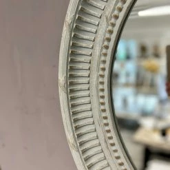 The Grey Works Riva Round Mirror In Antiqued Grey Mirrors