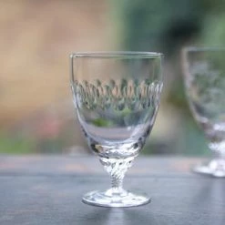 The Vintage List Homewares Set Of Six Crystal Bistro Glasses With Lens Design