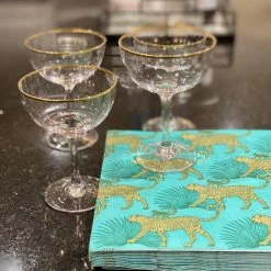 Discount ๐ The Vintage List Homewares Set Of Six Crystal Champagne Saucers With Gold Rim Design ๐ฅ 8 The Vintage List Homewares Set Of Six Crystal Champagne Saucers With Gold Rim Design