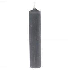 The Grey Works Short Dinner Candles, Bundle Of 6 - Charcoal