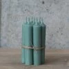 The Grey Works Short Dinner Candles, Bundle Of 6 - Green