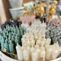 The Grey Works Short Dinner Candles, Bundle Of 6 - Grey