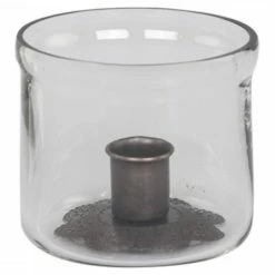 The Grey Works Small Glass Hurricane Candle Holder