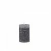 The Grey Works Small Rustic Macon Pillar Candle Charcoal-16 Hour Burn Time