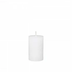 The Grey Works Pillar Candles Small Rustic Macon Pillar Candle White-16 Hour Burn Time