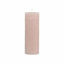 The Grey Works Candles Tall Rustic Pillar Candle In Pink - 80 Hour Burn