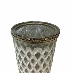 Best Sale π The Grey Works Tea-Light Holder In Antiqued White And Silver Diamond Etched Glass With A Beaded Rim βοΈ 7 The Grey Works Tea-Light Holder In Antiqued White And Silver Diamond Etched Glass With A Beaded Rim
