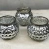 The Grey Works Large Tea-Light Lantern In Mercurised Silver With A Beaded Rim