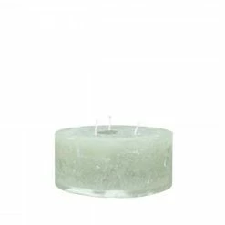 The Grey Works Candles Three Wick Macon Pillar Candle Green 42 Hour Burn Time