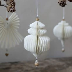 The Grey Works | Life & Style Christmas Sale Tiered Paper Christmas Decoration With Wooden Bead