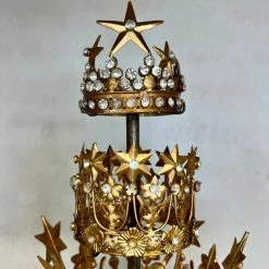 The Grey Works Triple Crown Decorative Glass Dome - Natural Antiqued Homewares