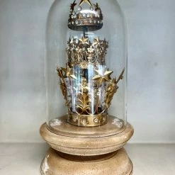 The Grey Works Triple Crown Decorative Glass Dome - Natural Antiqued Homewares