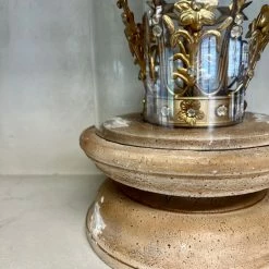 The Grey Works Triple Crown Decorative Glass Dome - Natural Antiqued Homewares