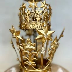 The Grey Works Triple Crown Decorative Glass Dome - Natural Antiqued Homewares