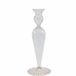 DAY Home Venezian Glass Candle Holder In Pale Pink Small