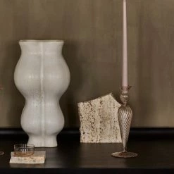 DAY Home Venezian Glass Candle Holder In Pale Pink Small