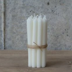 The Grey Works Dinner Candles Very Slim Candles Bundle Of 8 Cream