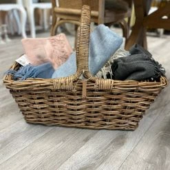 The Grey Works Homewares Vintage Style Provence Woven Storage Baskets-Set Of Two