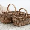 The Grey Works Homewares Vintage Style Provence Woven Storage Baskets-Set Of Two