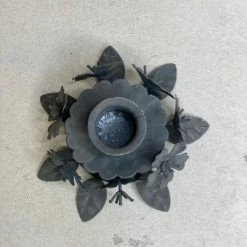 The Grey Works Zinc Flower Candle Holder Homewares
